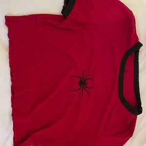 SHEIN Red Crop Top with Black Spider Design